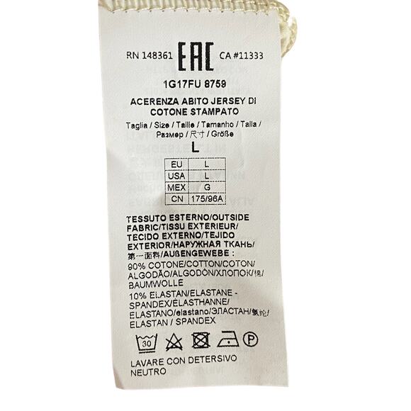 PINKO Acerenza Abito Jersey Midi Dress Halter Neck Open Back Tie Dye Boho L - Picture 9 of 9